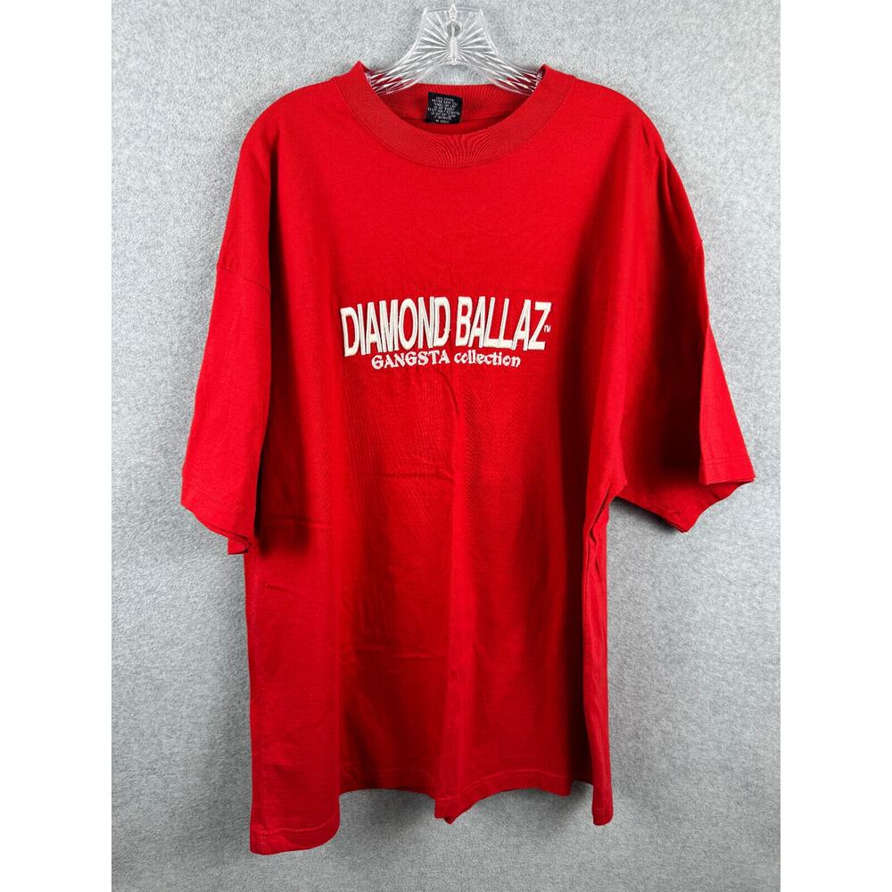 VTG Tara Mex Diamond Ballaz Gangster Collection Size XL Red Short SleeveTee 90s